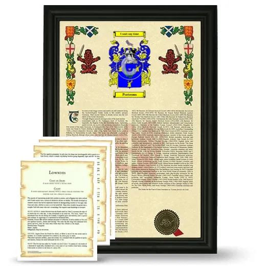 Porteous Framed Armorial History and Symbolism - Black