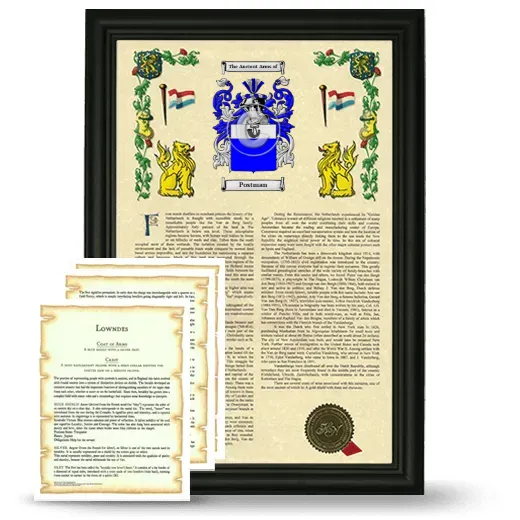 Postman Framed Armorial History and Symbolism - Black