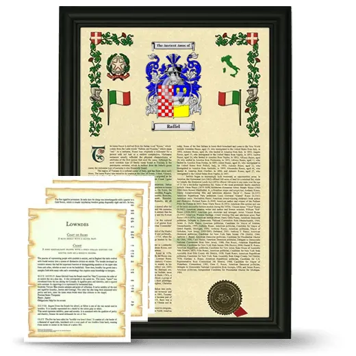 Raffel Framed Armorial History and Symbolism - Black
