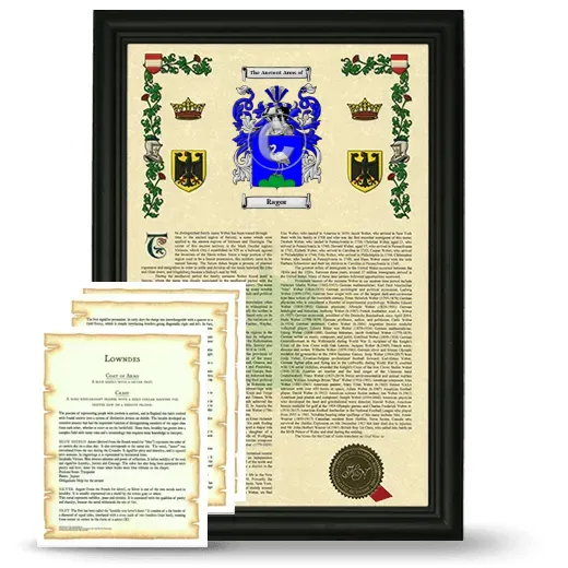 Ragor Framed Armorial History and Symbolism - Black