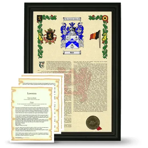 Rait Framed Armorial History and Symbolism - Black