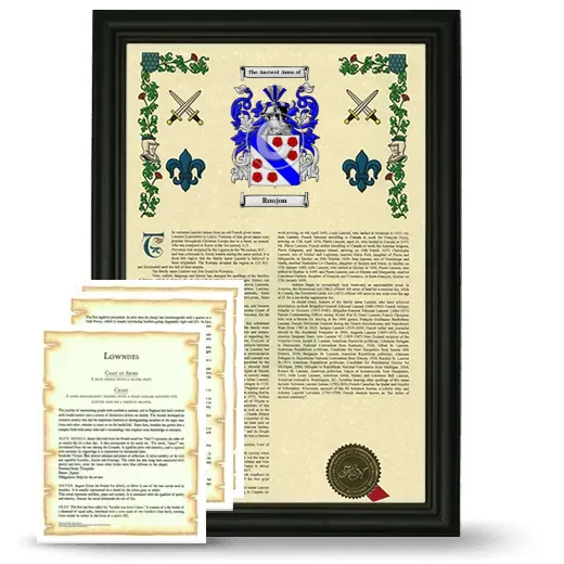 Roujon Framed Armorial History and Symbolism - Black