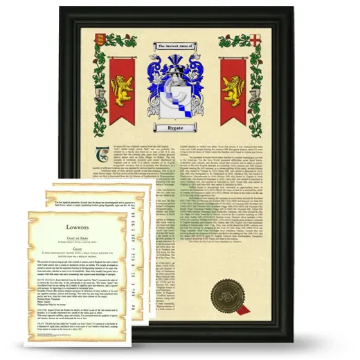 Rygate Framed Armorial History and Symbolism - Black