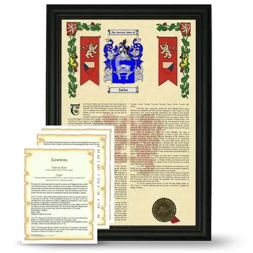 Sacha Framed Armorial History and Symbolism - Black