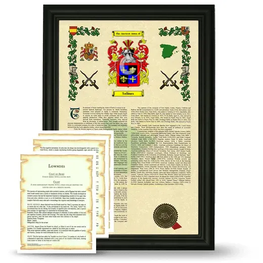 Salinas Framed Armorial History and Symbolism - Black