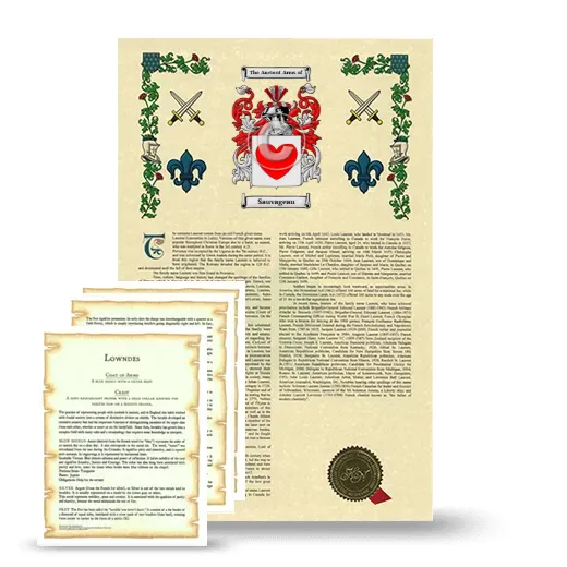 Sauvageau Armorial History and Symbolism package