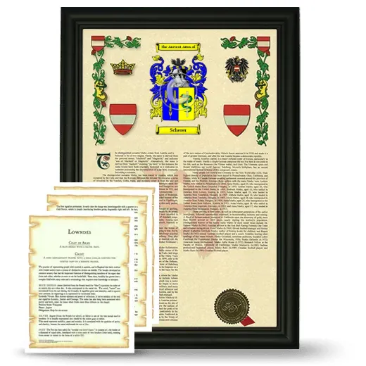 Scherer Framed Armorial History and Symbolism - Black