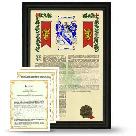 Scragg Framed Armorial History and Symbolism - Black