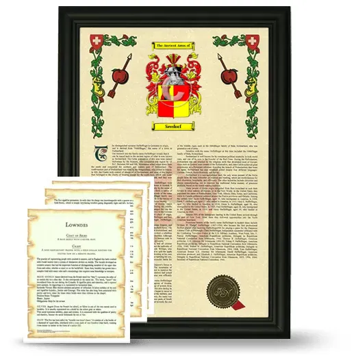 Seedorf Framed Armorial History and Symbolism - Black