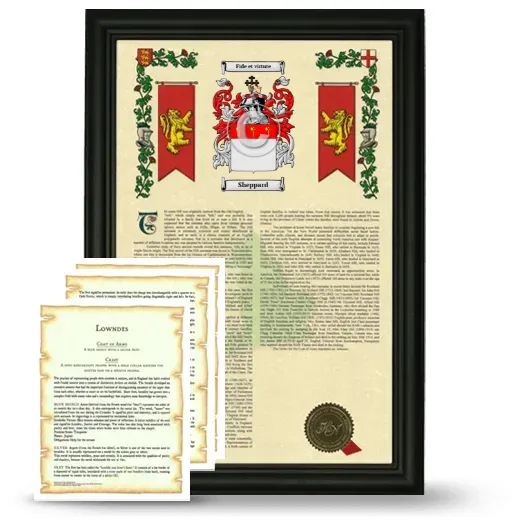 Sheppard Framed Armorial History and Symbolism - Black