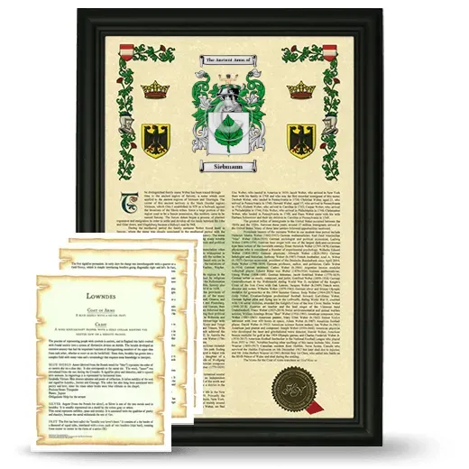 Siebmann Framed Armorial History and Symbolism - Black