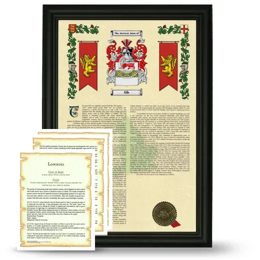 Sils Framed Armorial History and Symbolism - Black