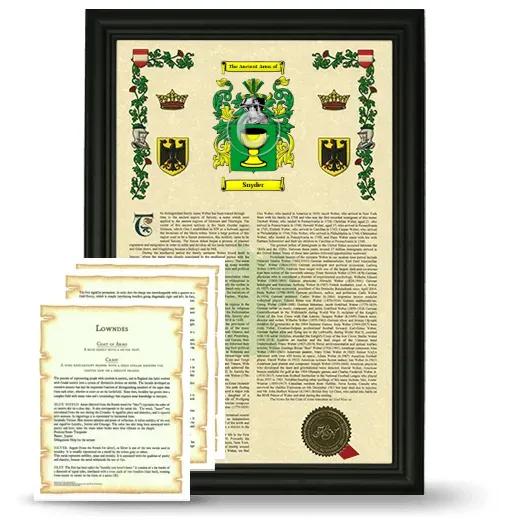 Snyder Framed Armorial History and Symbolism - Black