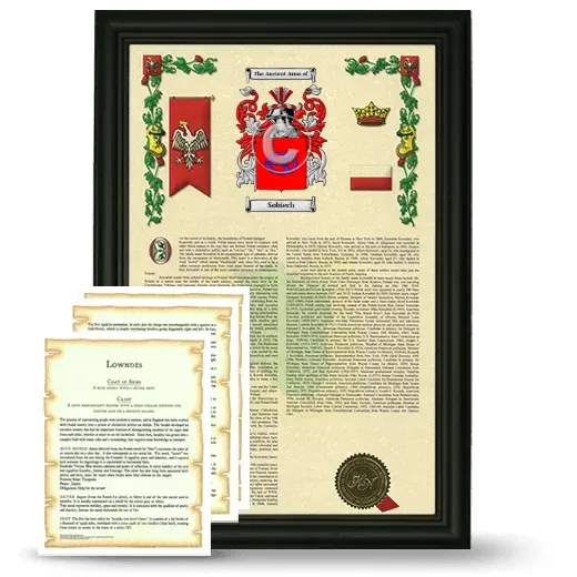 Sobiech Framed Armorial History and Symbolism - Black