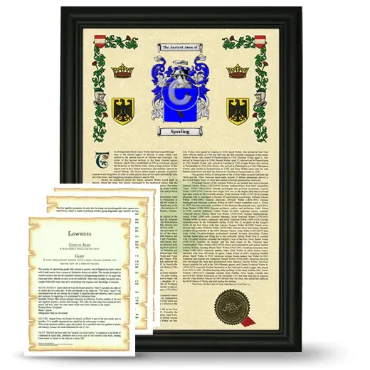 Sperling Framed Armorial History and Symbolism - Black