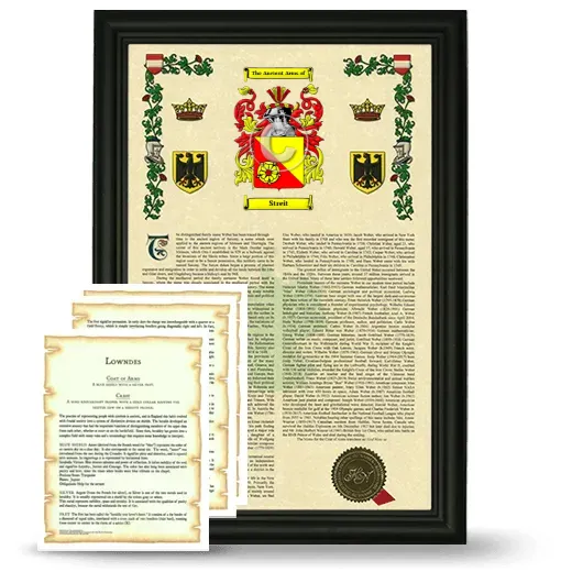 Streit Framed Armorial History and Symbolism - Black