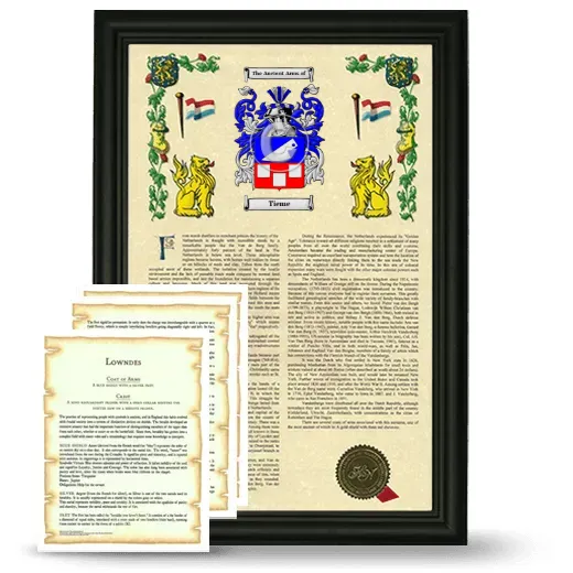 Tieme Framed Armorial History and Symbolism - Black