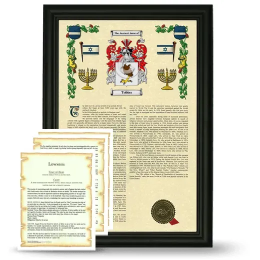 Tobias Framed Armorial History and Symbolism - Black