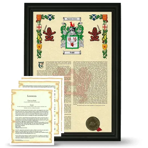 Todd Framed Armorial History and Symbolism - Black