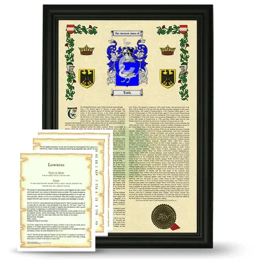 Toth Framed Armorial History and Symbolism - Black