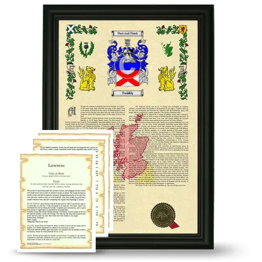 Twiddy Framed Armorial History and Symbolism - Black
