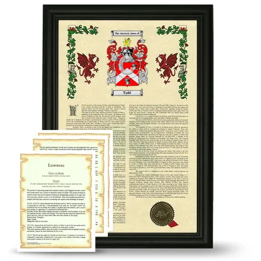 Tydd Framed Armorial History and Symbolism - Black