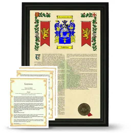 Underhay Framed Armorial History and Symbolism - Black