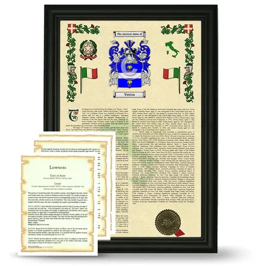Vestra Framed Armorial History and Symbolism - Black