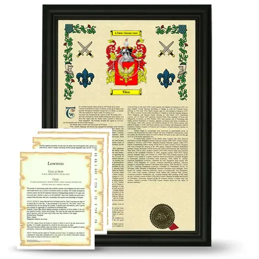 Vien Framed Armorial History and Symbolism - Black