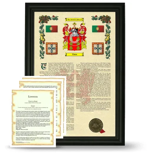 Viera Framed Armorial History and Symbolism - Black