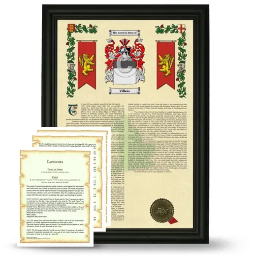 Villain Framed Armorial History and Symbolism - Black