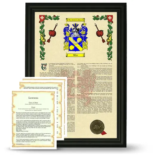 Wirz Framed Armorial History and Symbolism - Black