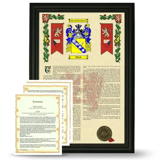 Witek Framed Armorial History and Symbolism - Black