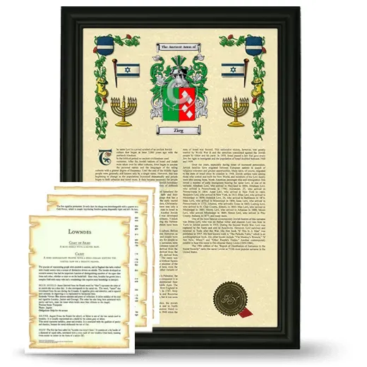 Zieg Framed Armorial History and Symbolism - Black