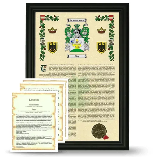 Zing Framed Armorial History and Symbolism - Black