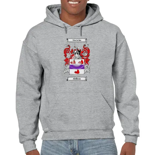Abilson Grey Unisex Coat of Arms Hooded Sweatshirt