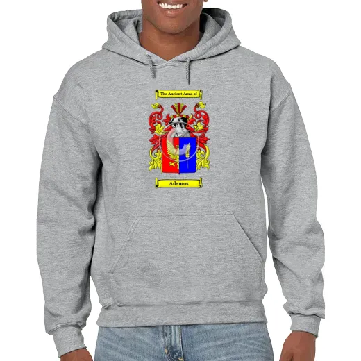 Adamos Grey Unisex Coat of Arms Hooded Sweatshirt
