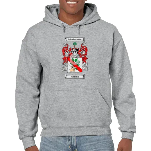 Aikman Grey Unisex Coat of Arms Hooded Sweatshirt