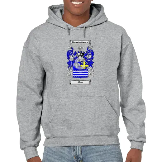 Alves Grey Unisex Coat of Arms Hooded Sweatshirt