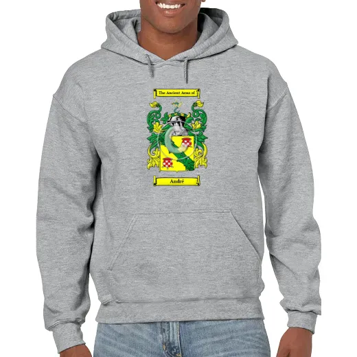 André Grey Unisex Coat of Arms Hooded Sweatshirt