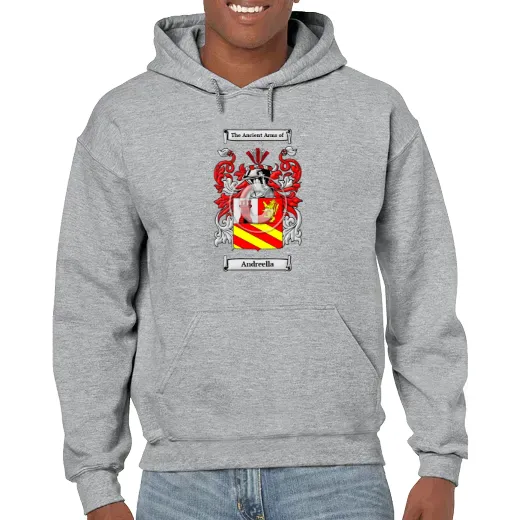 Andreella Grey Unisex Coat of Arms Hooded Sweatshirt