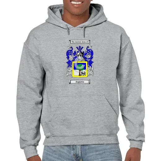 Argueta Grey Unisex Coat of Arms Hooded Sweatshirt
