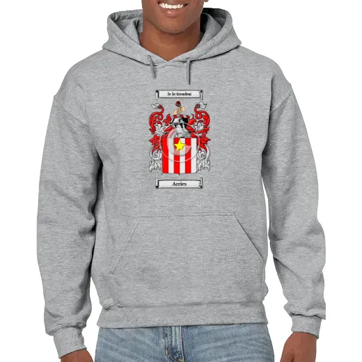 Arries Grey Unisex Coat of Arms Hooded Sweatshirt