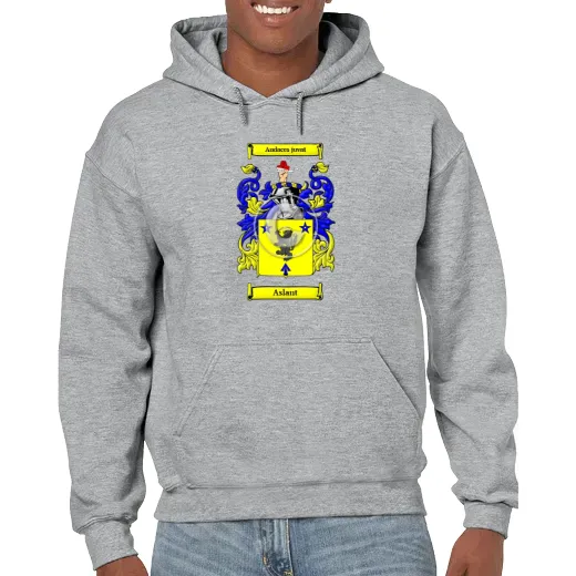 Aslant Grey Unisex Coat of Arms Hooded Sweatshirt