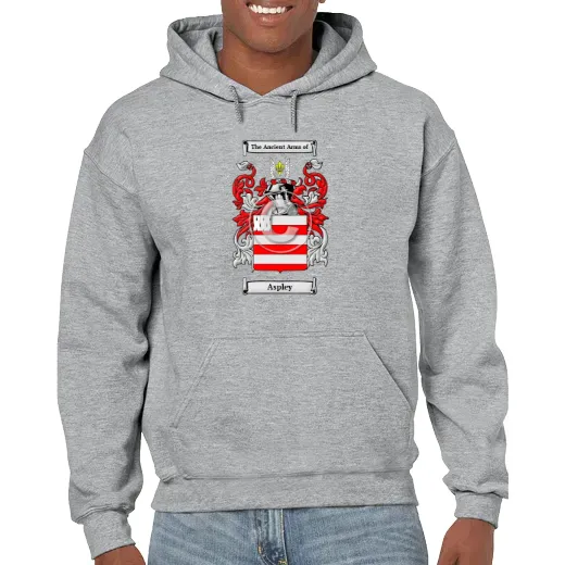 Aspley Grey Unisex Coat of Arms Hooded Sweatshirt