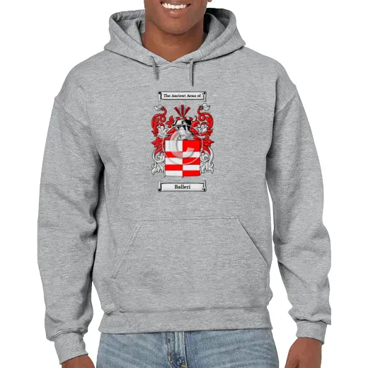 Balleri Grey Unisex Coat of Arms Hooded Sweatshirt