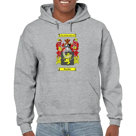 Benskin Grey Unisex Coat of Arms Hooded Sweatshirt