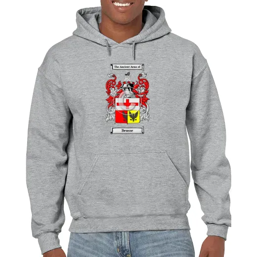 Beusse Grey Unisex Coat of Arms Hooded Sweatshirt
