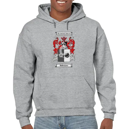 Biderman Grey Unisex Coat of Arms Hooded Sweatshirt