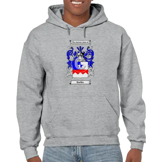 Boeller Grey Unisex Coat of Arms Hooded Sweatshirt